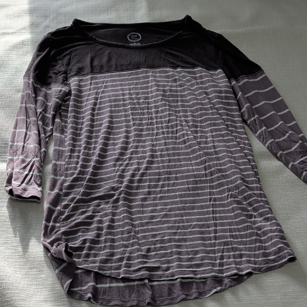Maurices Purple Striped Long Sleeve Top